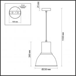 Odeon light 3374/1 PENDANT ODL17 379 белый Подвес E27 60W 220V LASO  - 2 купить